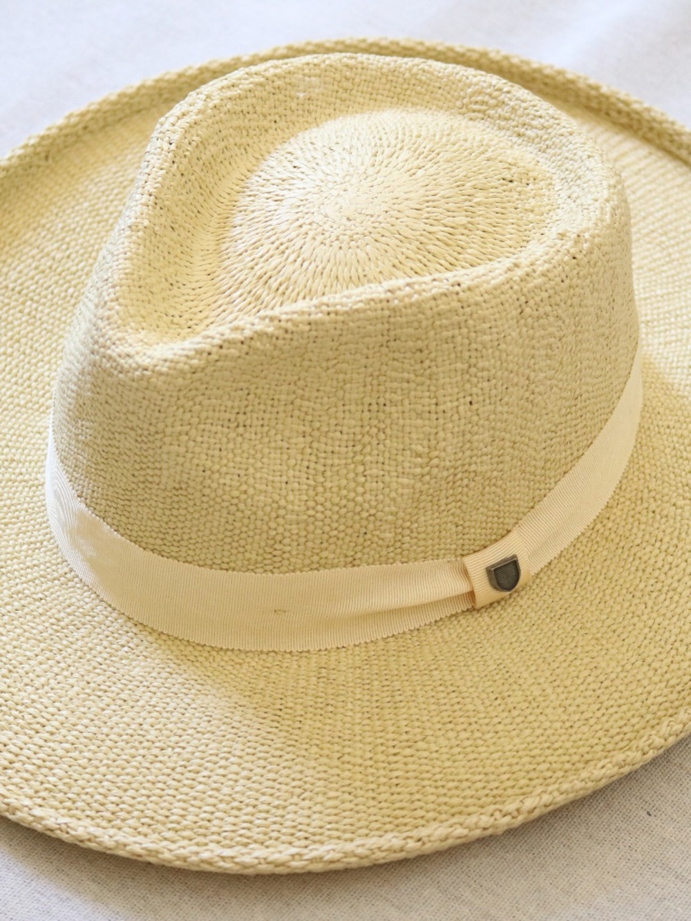 Brixton Victoria Straw Fedora Hat Women's Size M 7 1/4 58cm Natural Oat Milk NWT
